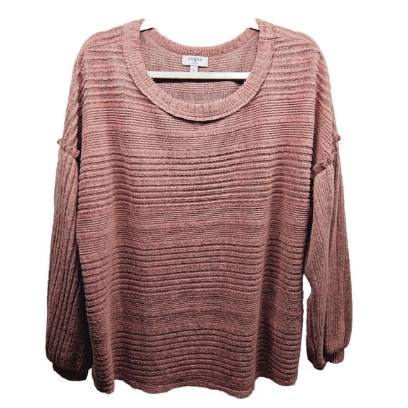 UMGEE Womens Mauve Pink Soft Pullover Drop Sleeve Sweater Size Large - Picture 1 of 7
